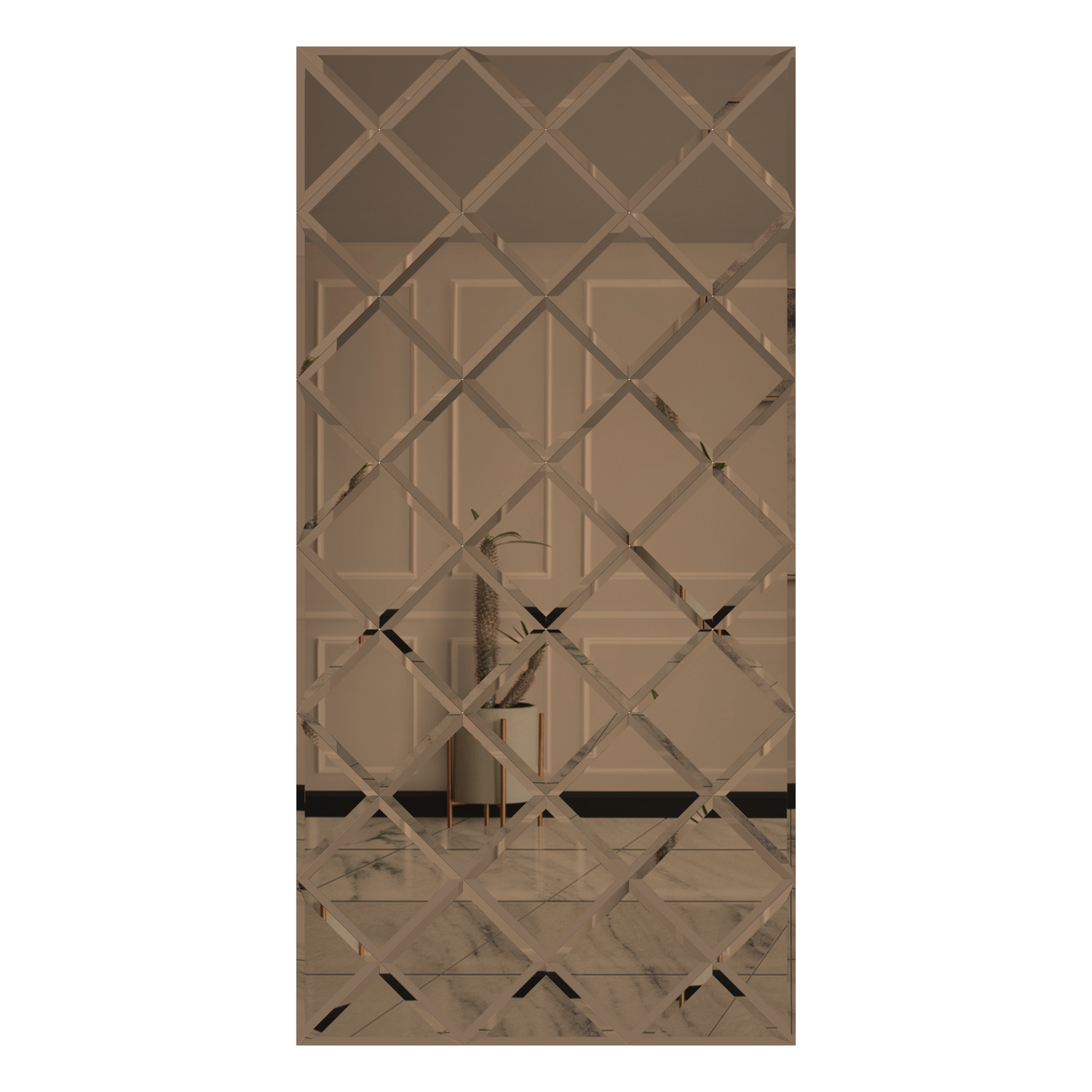 Faceted Mirror 1125 x 2250 Bronze