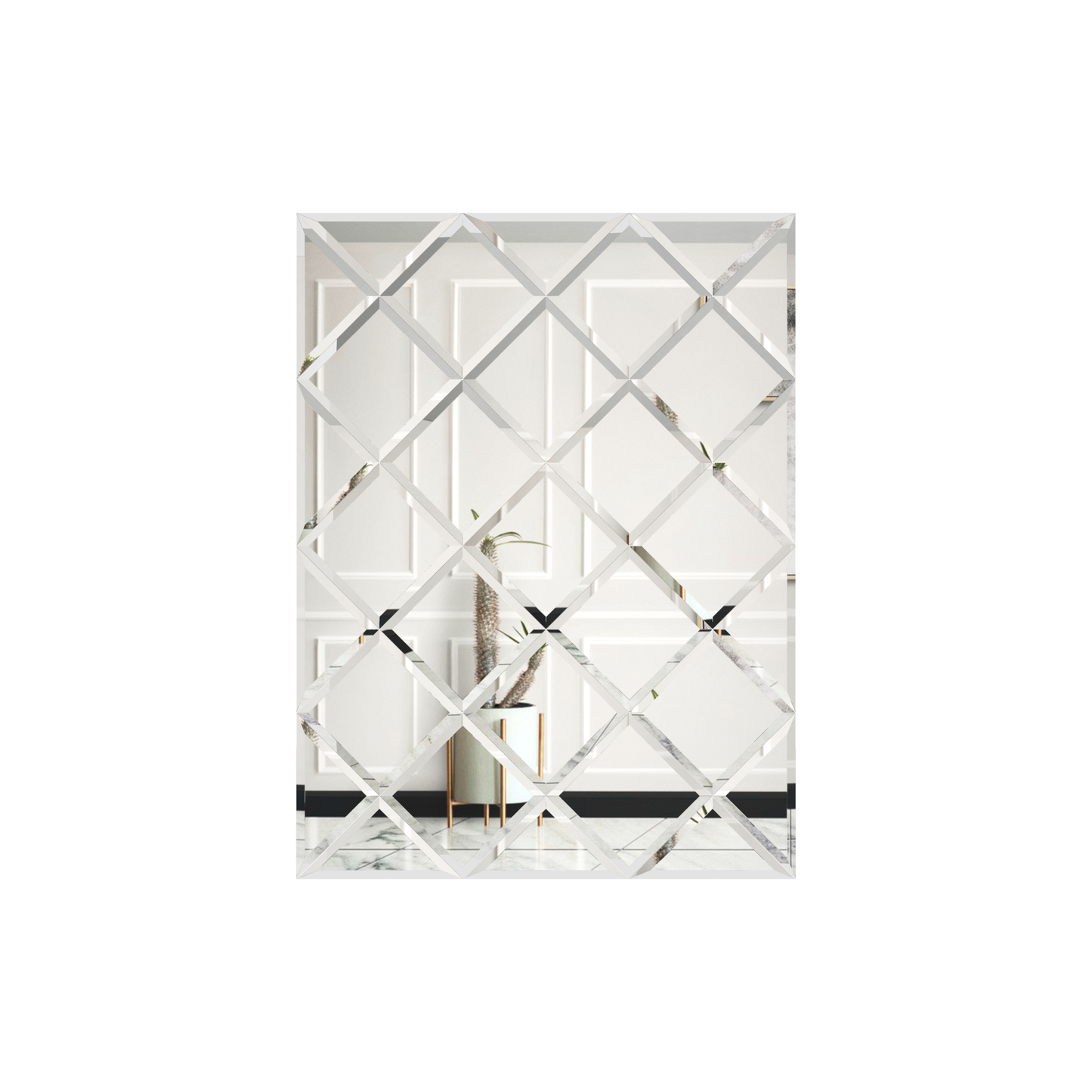Faceted Mirror 1125 x 1500 Silver