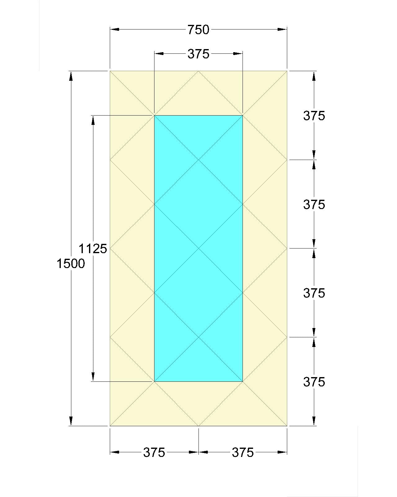 Faceted Mirror 750 x 1500 Silver with Bronze Perimeter