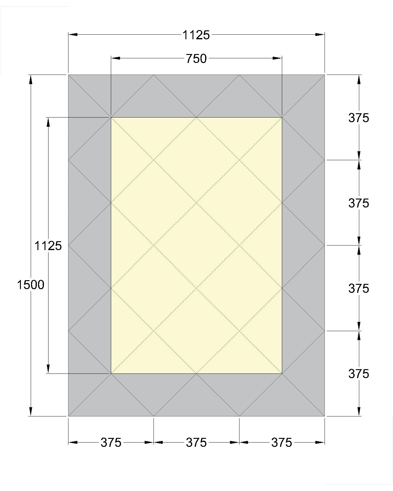 Faceted Mirror 1125 x 1500 Bronze with Grey Perimeter