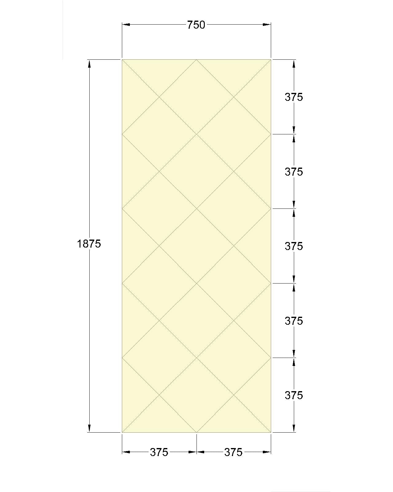 Faceted Mirror 750 x 1875 Bronze