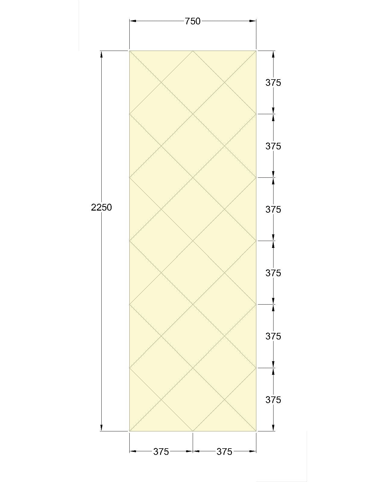 Faceted Mirror 750 x 2250 Bronze