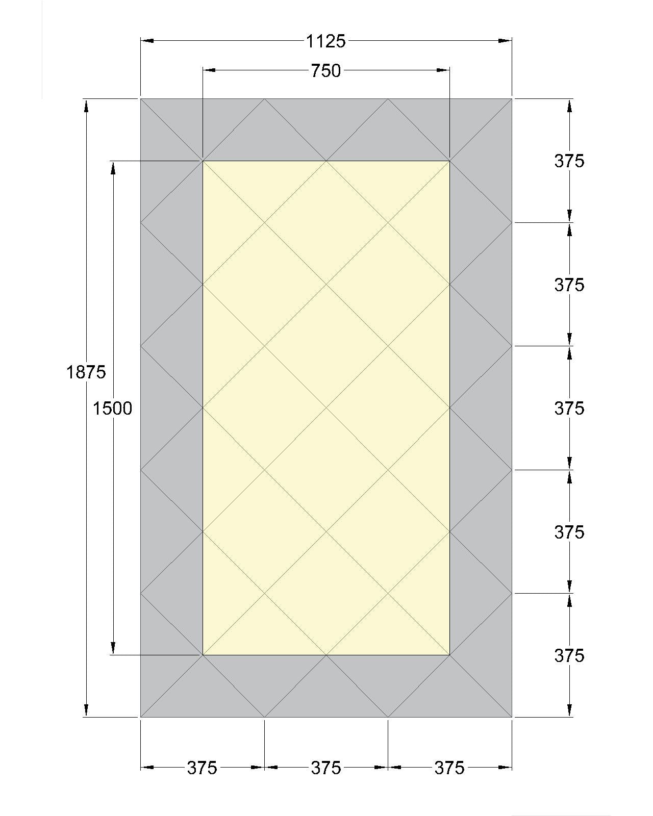 Faceted Mirror 1125 x 1875 Bronze with Grey Perimeter